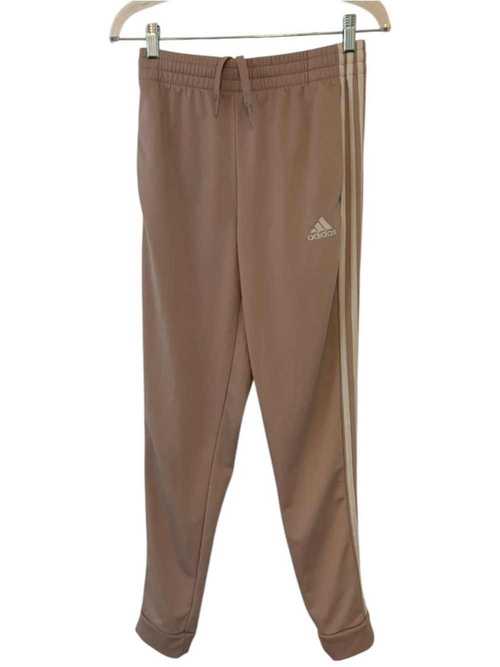 Adidas 3 Stripe Tracksuit Set Beige Taupe Jacket Joggers Womens Size S - Picture 3 of 9